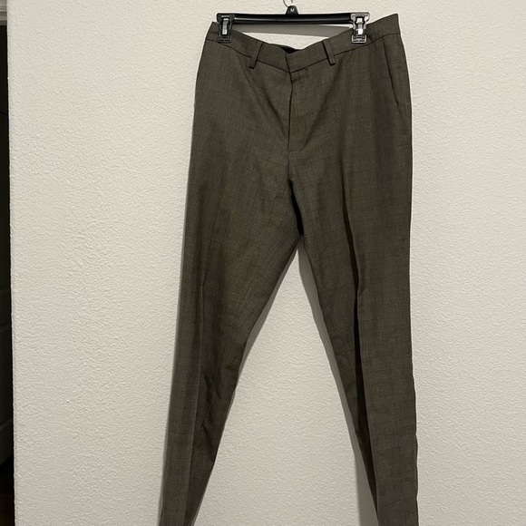 Reaction Kenneth Cole Black Gray Plaid Business Workwear Pant Size 34x34 - Picture 1 of 6